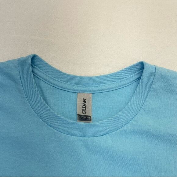 Gildan T-shirt women’s Size Large bright sky short sleeve tee crewneck - Picture 2 of 8